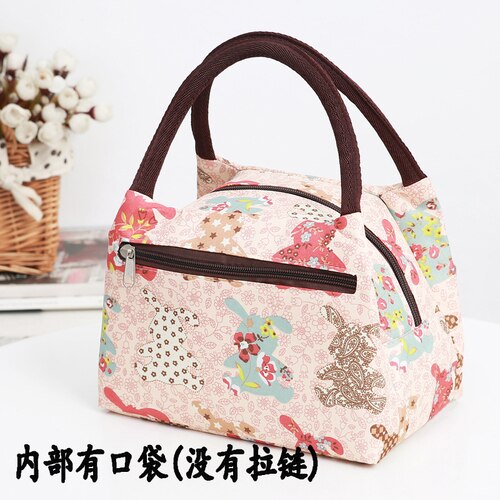 Lunch Box Portable Functional Pattern Cooler Portable Insulated Canvas Lunch Bag Thermal Food Picnic Lunch Bags For Women Kids: mibaise002