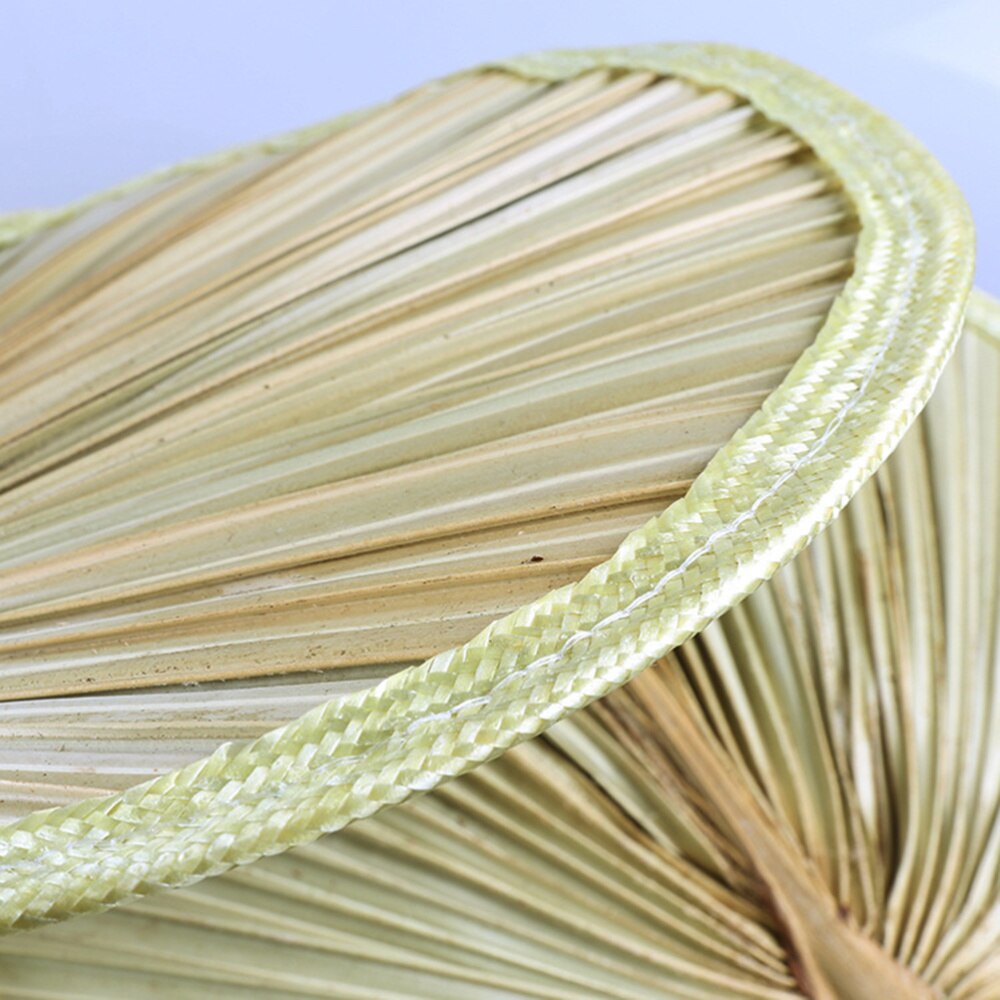 3PCS Hand-made Big Cattail Leaf Fan Old Type Cooling Fan Mosquito Repelling Fan Brown Leaf BBQ Palm-leaf Fan Multi-purpose Handh