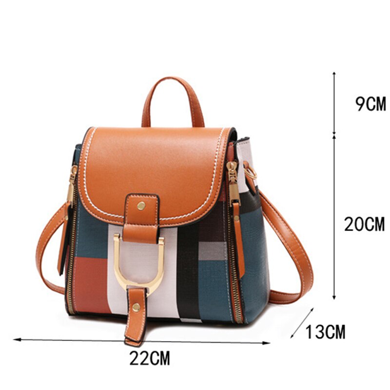 YBYT women leather backpack multi function small school bag female shoulder crossbody bag girls rucksack