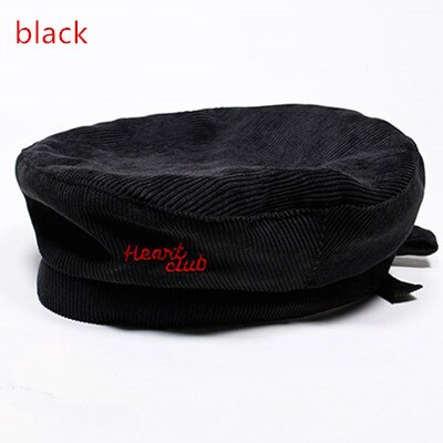 Boina joejerry bonita para mujer, gorra plana, sombrero de pana bordado, boina para chicas, novedad