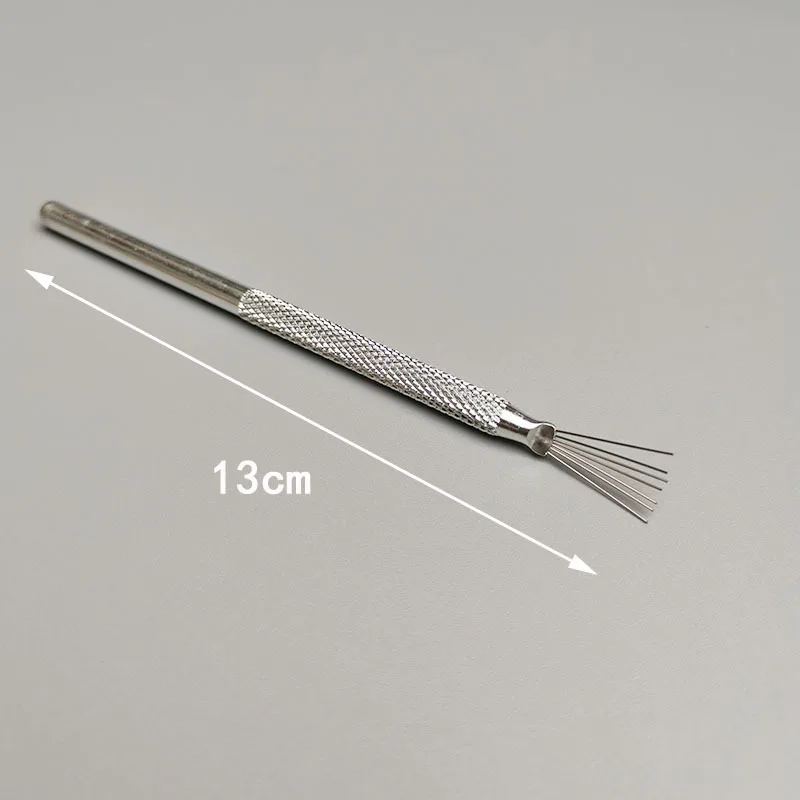 Herramientas de cerámica con textura de alambre de pluma de 7 pines, herramienta de modelado de escultura de arcilla polimérica, cepillo de cerámica DIY, herramientas de alfarería, accesorios para pasteles: Gris claro