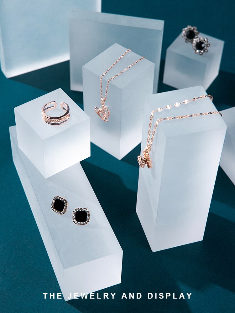 Simple and frosted acrylic cylindrical geometric block combination jewelry display shooting props desktop decoration