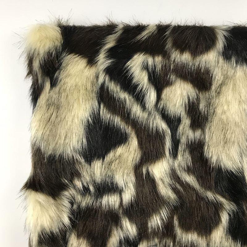 160*100cm Beige zwarte koffie jacquard kleding kunstmatige glad pluche faux fur stof voor jas vest fausse fourrure tissu