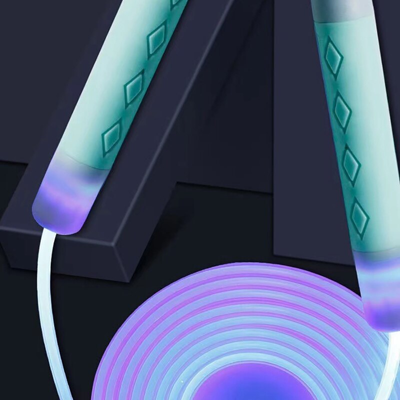 LED Glowing Jump Rope Adjustable 2.8M Light Up Skipping Rope for Kids Boys Girls Exercise Fitness Training Home