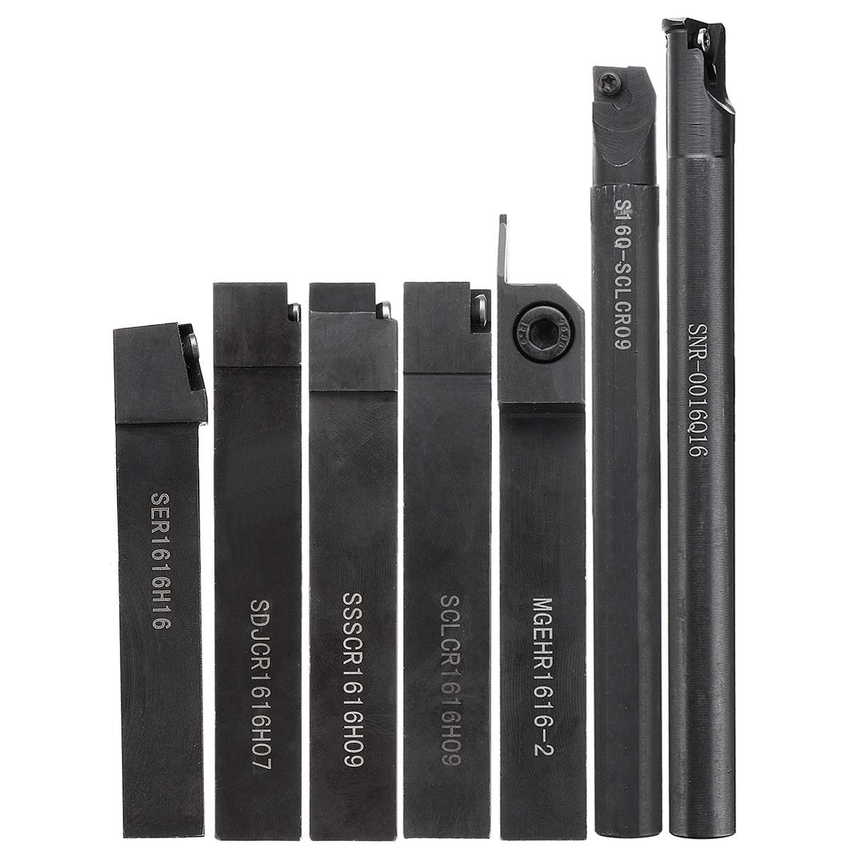 16mm 7PCS Set Turning Tool Holder Boring Bar CNC Tools Lathe Cutting Cutter + T15 Wrenches