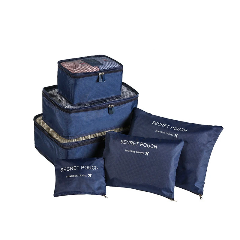 6pcs Set Travel Suitcase Organizer Bags Shoe Clothes Luggage Organizer Bags Luggage Packing Cubes for Travel Organizer Storag: PURPLE