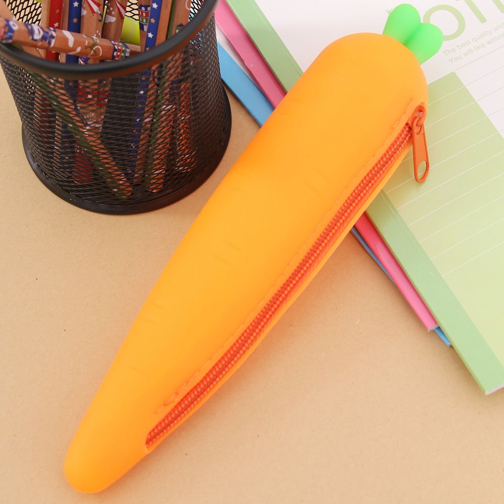 Creatieve Kantoor School Briefpapier Etui Wortel Vorm Beschikbaar Multifunctionele Pen Bag School Office Supply