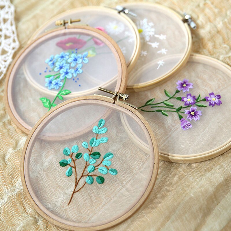 Kit de iniciación de bordado estampado para principiantes, Kit de pintura de flores artesanal, punto de cruz, productos no terminados, Kits de Material