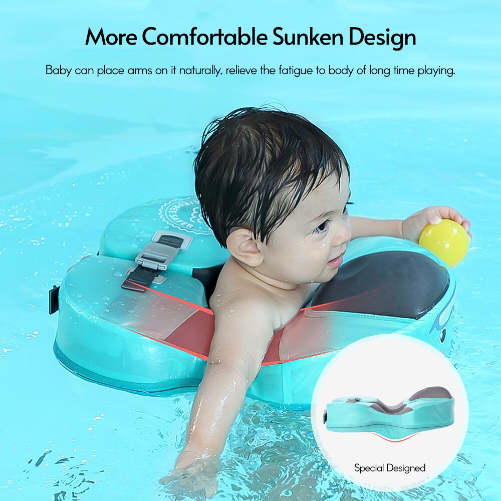 Non-Inflatable Baby Armpit Swim Float Swim Floater Summer Toys Infant Lying Swimming Ring Pool Trainer for 3-10 Months Baby