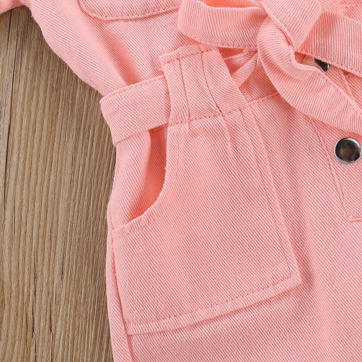 Mono vaquero para niñas de 0 a 6 años, ropa para niños pequeños de manga corta con bolsillo de solapa, pantalón largo, pelele,