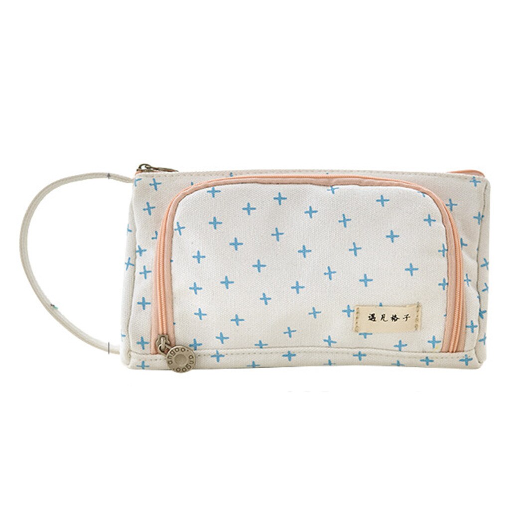 Super porte-crayon Kawaii grande capacité crayon toile grande capacité porte-crayon multifonctionnel fermeture éclair école Portable Simple: C