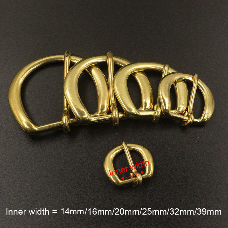 Solid brass Heel bar buckle end bar belt half buckle single pin for leather craft bag belt strap webbing clasps