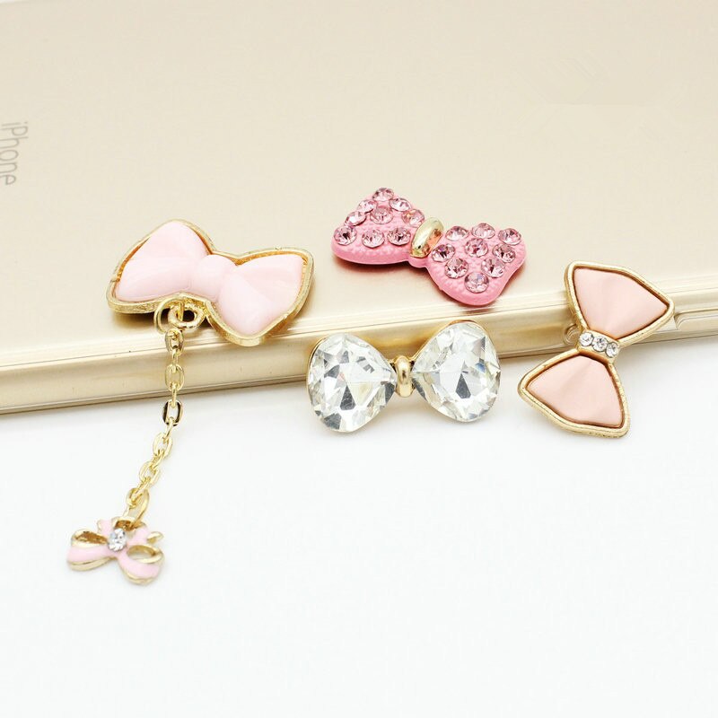 Diamond Painted Bow Tie Pendant Mobile phone case DIY Material Accessories for phone decoration stickers universal