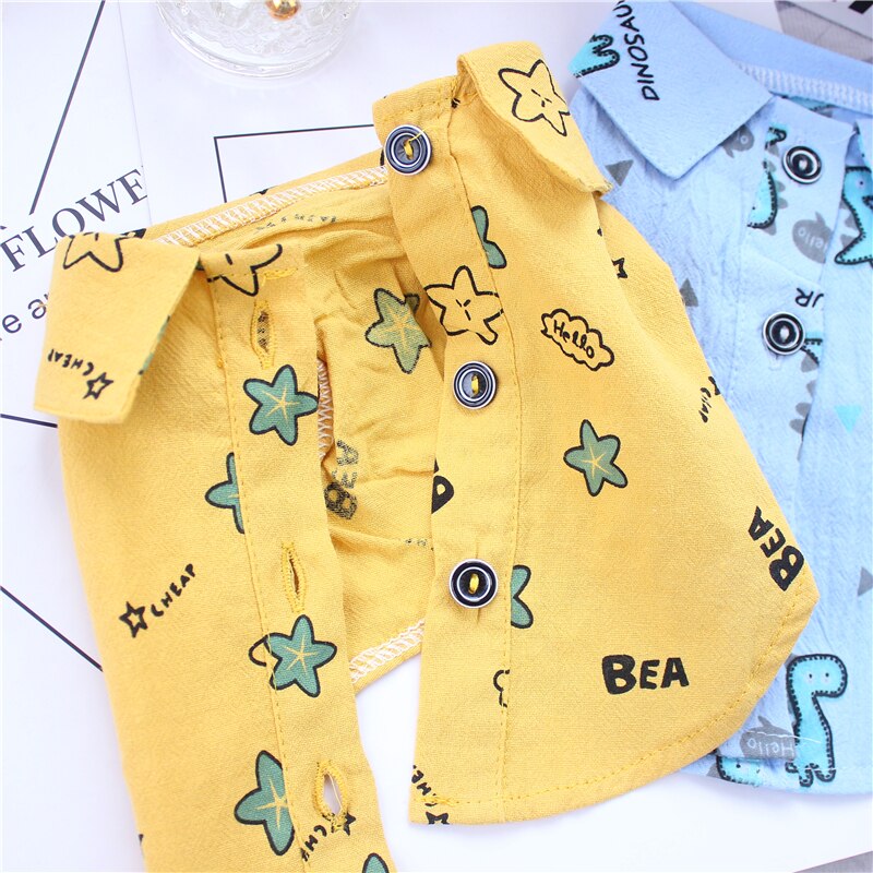 Katoen Beer Print Hond Shirt Voor Pet Geel Wit Katoen Bichon Chihuahua Kleine Puppy Dier Kat Kleding Zomer Jas goederen