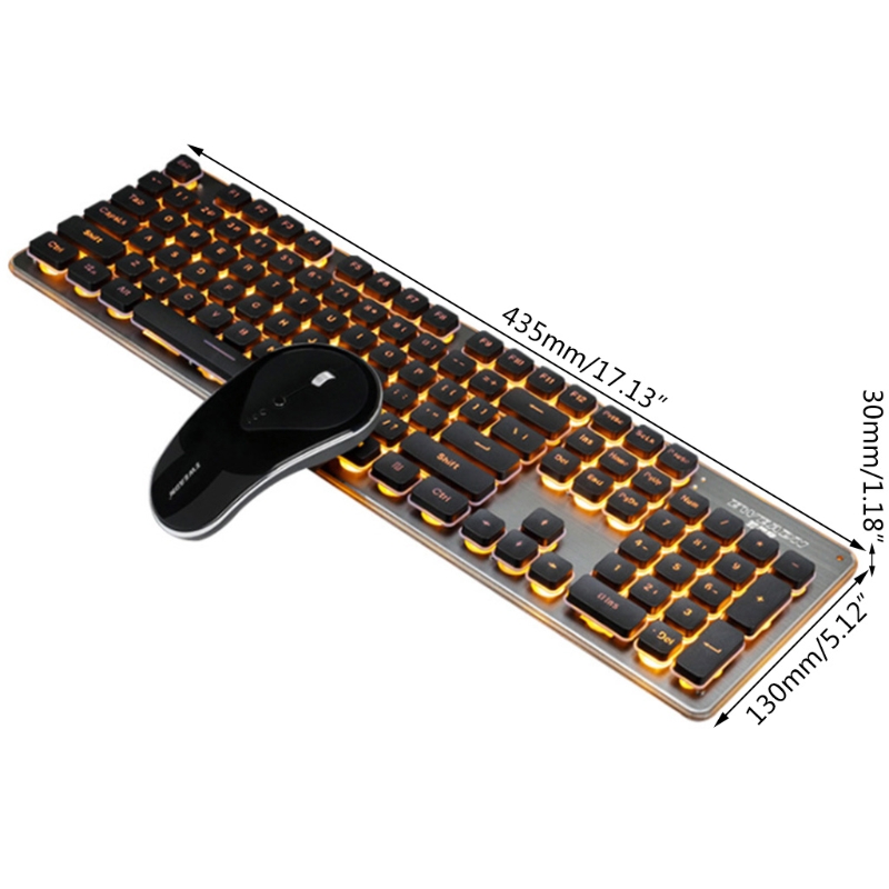 Wireless Trendy Keyboard and Mouse Combo Ergonomic for Computer Desktop PC Laptop Plug and Play Entertainment
