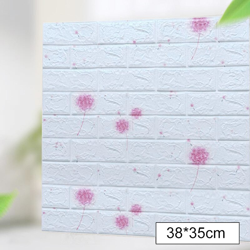 Självhäftande 3d väggdekal imitation tegel marmor präglad diy heminredning tapet barnrum kök sovrum: Maskros