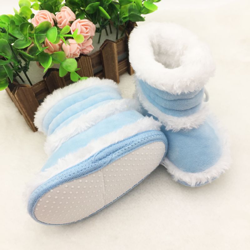 Winter Baby Girls Snow Boots Infant Solid Lace Up Shoes Prewalker Anti-slip Boots 0-18 Months BS08