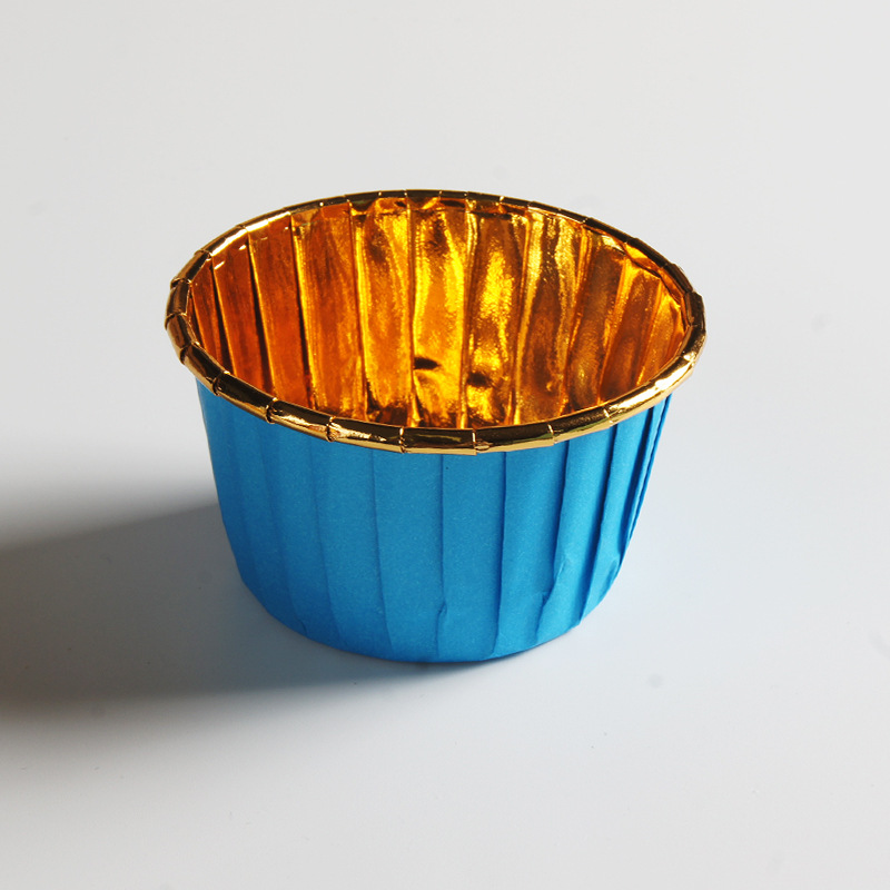 50 Stücke Folie Muffin Cupcake Liner Kuchen Wrapper Halter Backen Tasse Tablett Fall Kuchen Pappbecher Gebäck Werkzeuge für Hochzeit Geburtstag: Orange