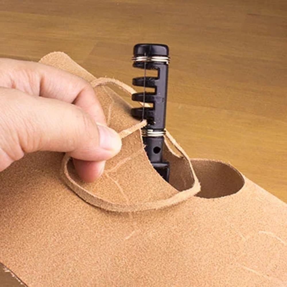 Cortador de tiras de cuero hecho a mano, herramienta para cortar correas de cuero, con 3 cuchillas, 1 unidad