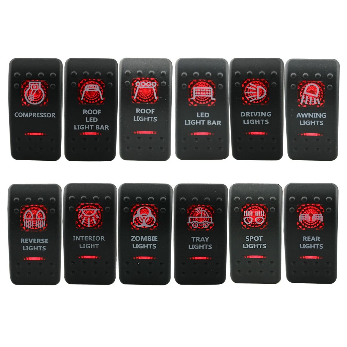 1x 12V 24V CAR MARINE BOAT RV TOGGLE ROCKER SWITCH LED LIGHT BAR WORK FOG REAR ON-OFF 5 PIN 12V/20A 24V/10A