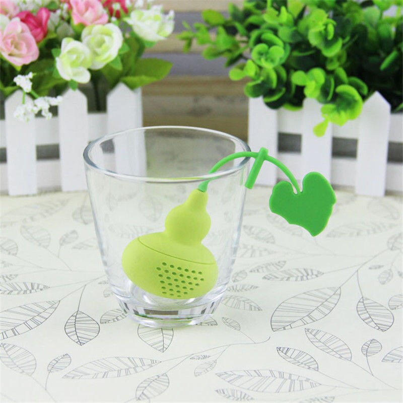 Linsbaywu Leuke Creatieve Siliconen Kalebas Thee-ei Diffuser Losse Thee Blad Ketting Zeef Kruiden Filter