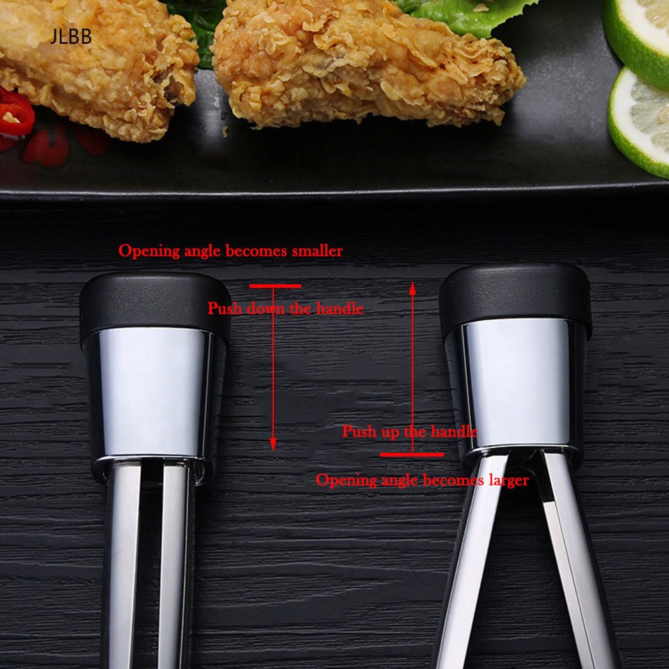 Kitchen Utensils Food Tong 304 Stainless Steel Cooking Barbecue Meat Tong Buffet Patisserie Salad Clamp Angle Adjustable Stand