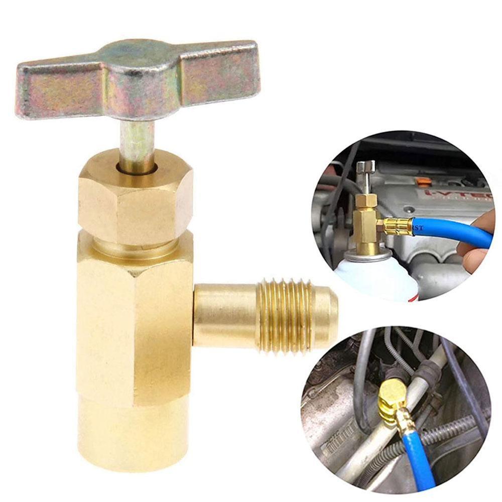 Refrigerante para aire acondicionado de coche, con apertura SAE Auto AC, válvula de grifo, abridor de botellas R134A 1/2ACME, interruptor a prueba de fugas, Mayitr 1 pieza