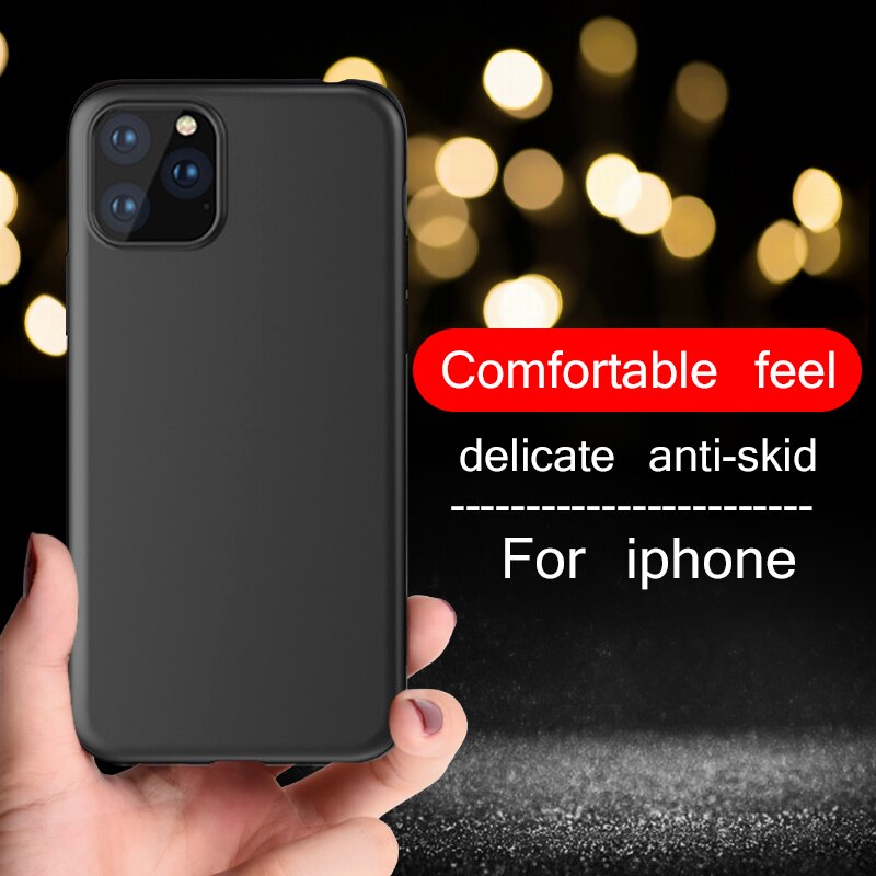 Solidna matowa obudowa telefonu dla iPhone 11 Pro miękkiego silikonu TPU tylna pokrywa dla iPhone X XR XS Max 6 6s 7 8 Plus 5 5S SE Fundas Capa