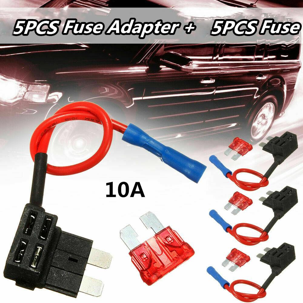 5sets Car Add-a-circuit Fuse TAP Adapter Standard ATO ATC Auto Blade Fuse Holder And Fuse Holders