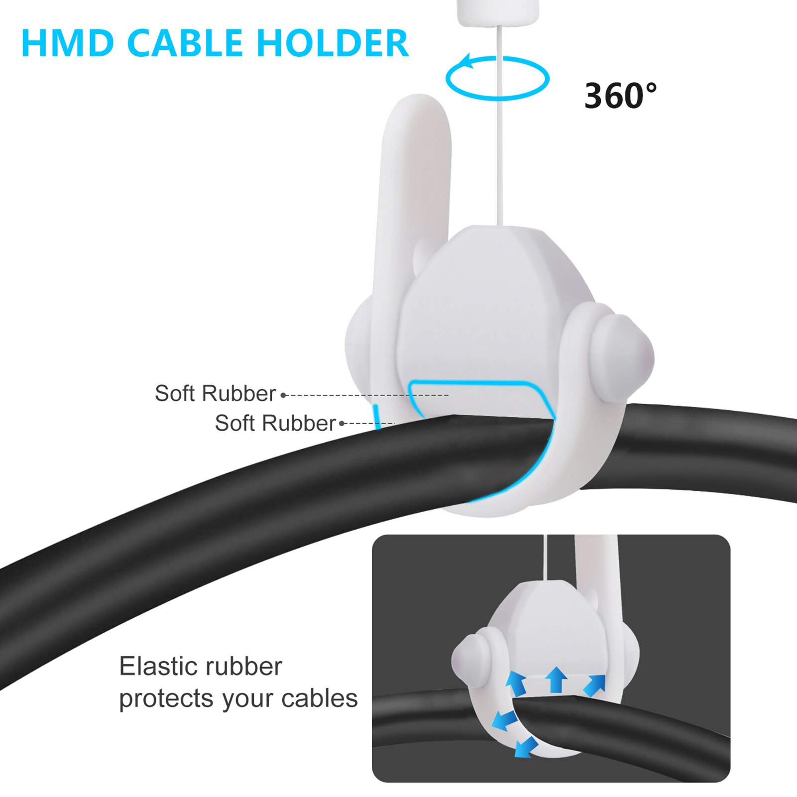Kit de ganchos para cables de datos, herramienta de gestión de cables inteligente Simple, gancho de Cable para PC VR, para Oculus quest2/HTVive/ Rift S/PS,