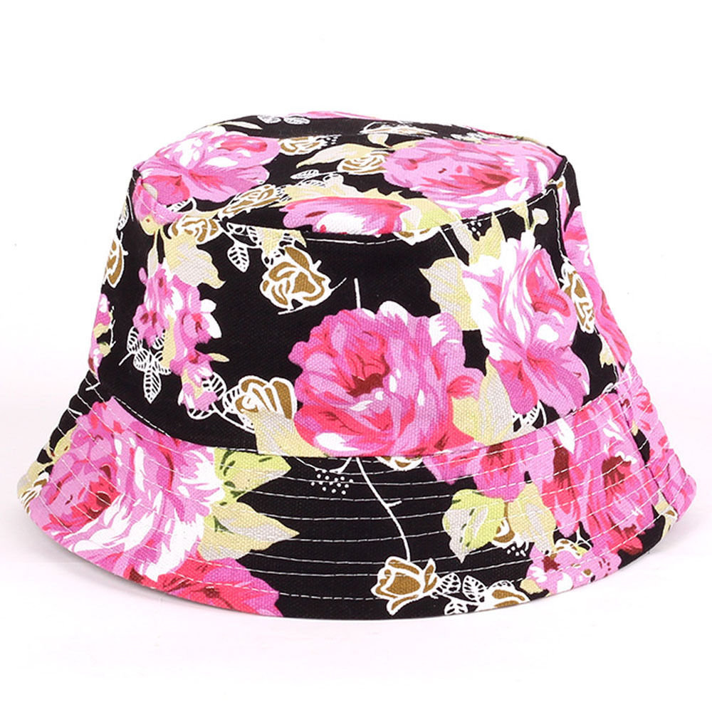 Bøttekatte mænd kvinder unisex blomsterprint bananhat bob caps hip hop cool udendørs sport sommer strand sol fiskeri