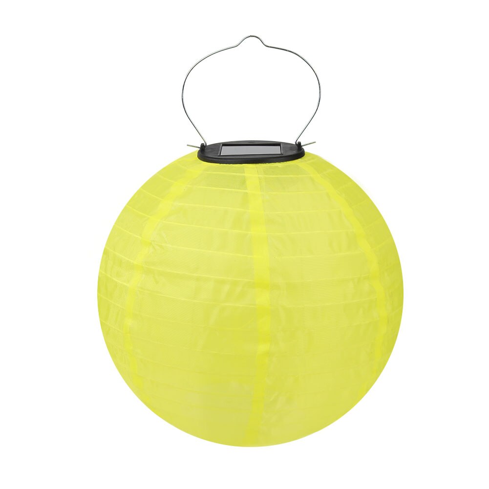 20/25/30cm LANTERNE SOLAIRE À LED Lampe Festival En Plein Air Décor de Fête Suspension Boule Chinoise En Papier Lampions Pour La Fête De Mariage Décor: YELLOW