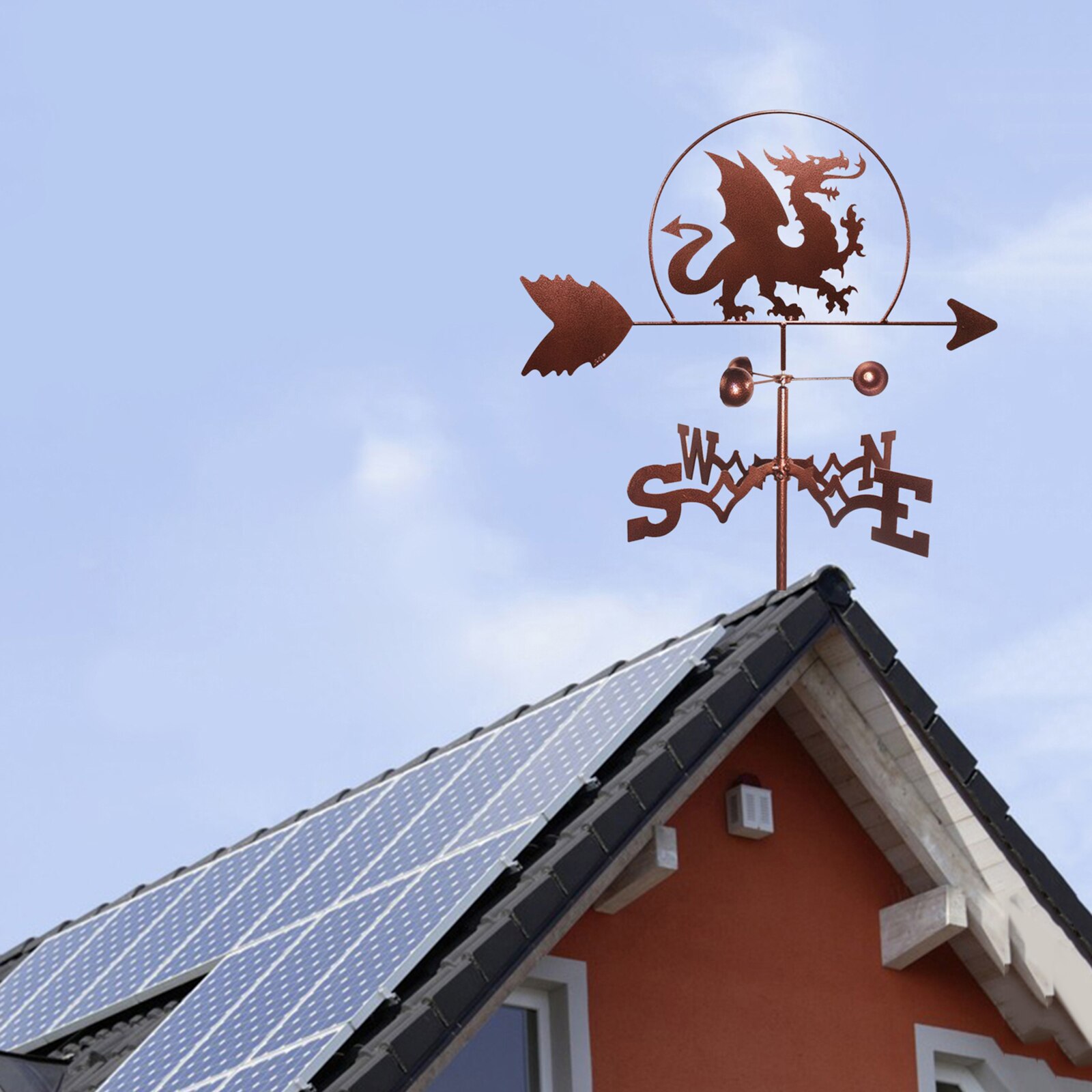 Dragon Shape Weathervane Weather Vane Outdoor House Roof Yard Garden Decor