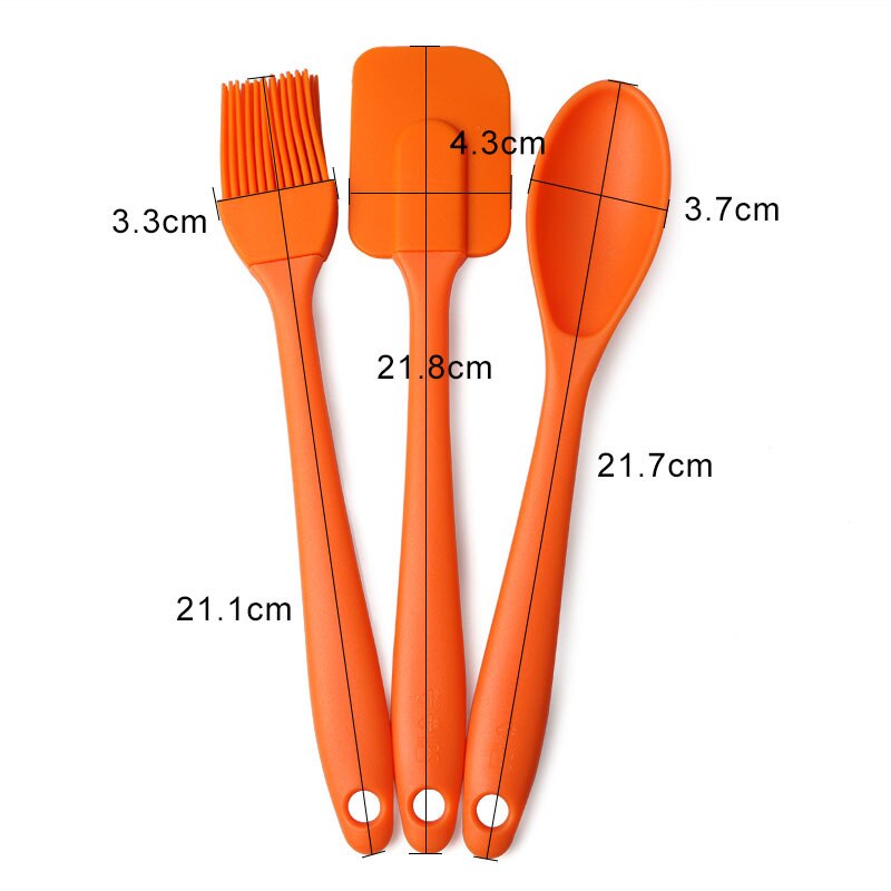 Non-Stick Silicone Spatula Spoon Brush Set Cooking Utensil Kit Cake Cookie Butter Scraper Mixing Batter Brush Scoop BBQ Tools