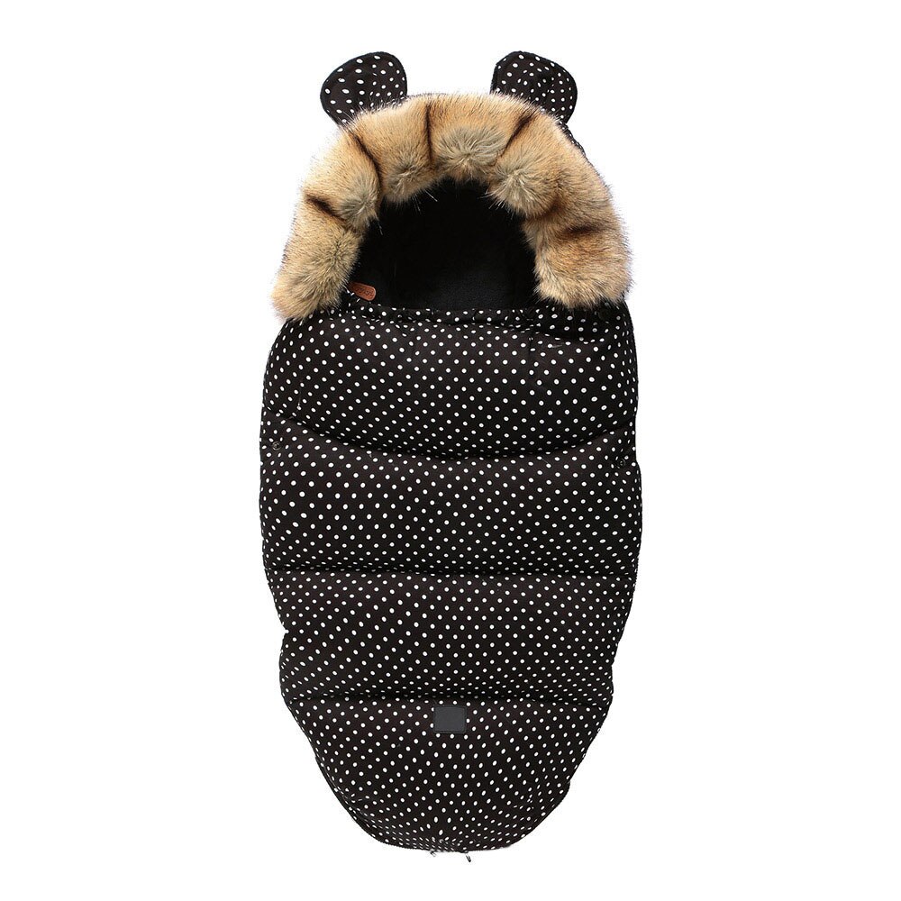 Envelop In Een Kinderwagen Baby Slaapzak Winter Sokken Slaap Zak Winddicht Warm Sleepsack Baby Voetenzak Voor Wandelwagen: black white dot