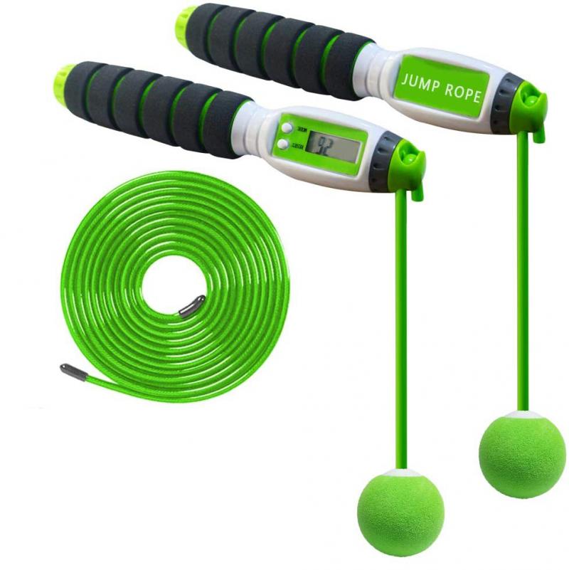 2.9m Sponge Jump Rope with Electronic Counter Adjustable Fast Speed Counting Skipping Rope Wire Workout Equipments