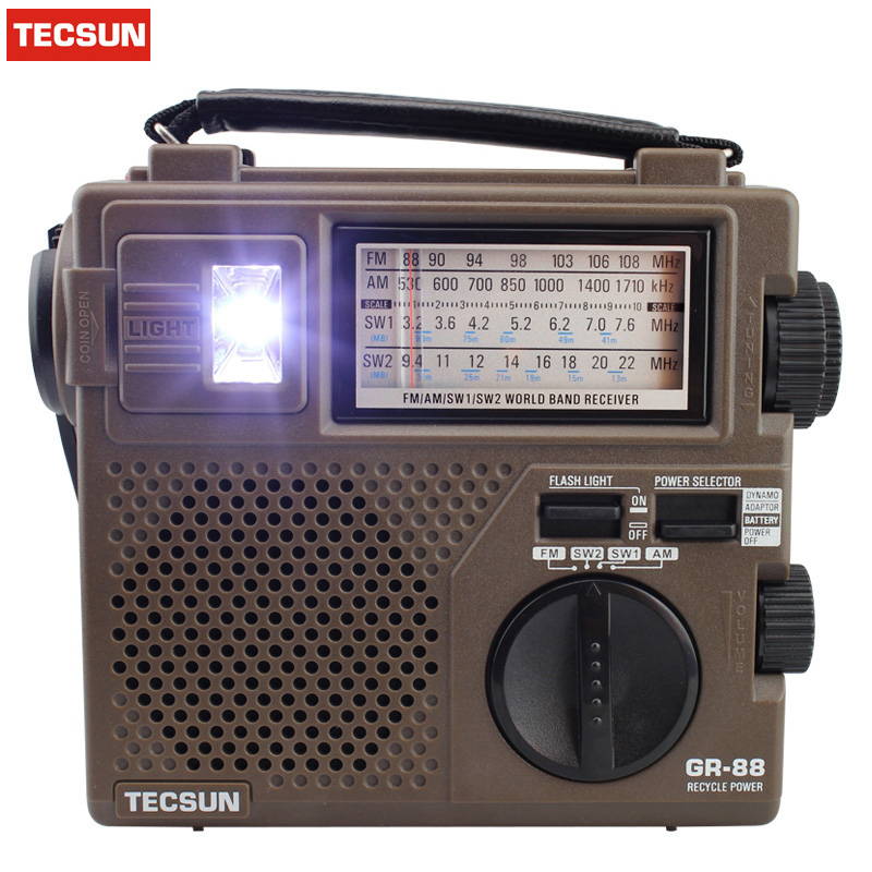Originale TECSUN GR-88 GR-88P Ricevitore Radio Digitale Luce Di Emergenza Radio dinamo Radio con costruito-in oratore mano Manuale di Alimentazione