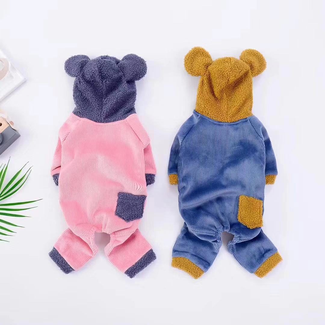 Ropa de invierno para perro Pug, traje grueso y cálido para perro, mono Yorkie Poodle Pomeranian Schnauzer, traje de Bulldog Francés, abrigo