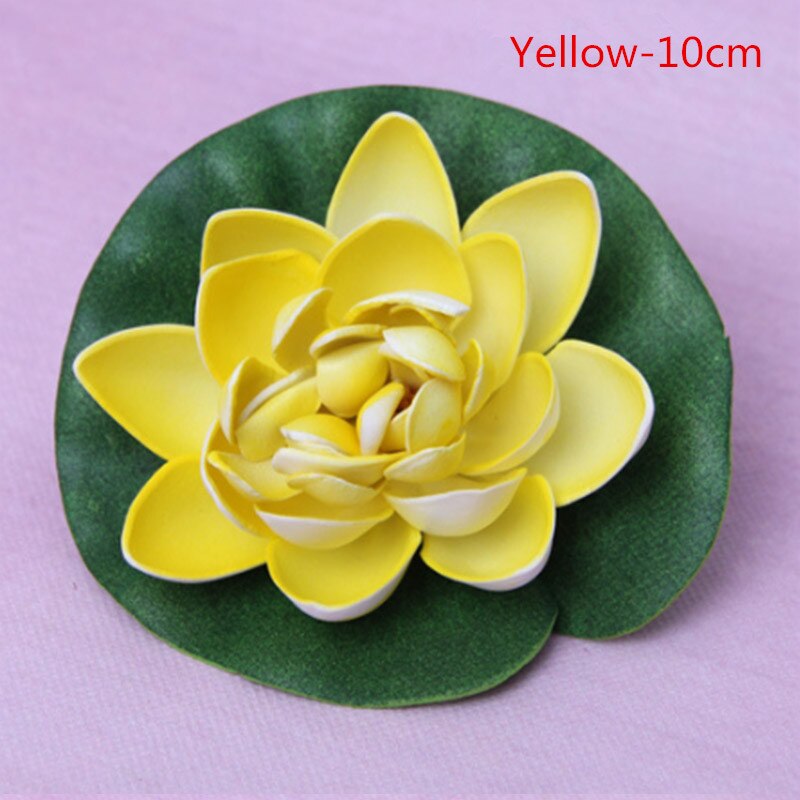 Künstliche Wasser Lilie Schwimm Blume Teich Anlage Ornament 10/18/28cm Hochzeit Heimat Garten Party Dekorationen: Gelb 10cm