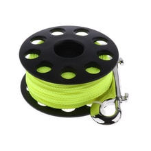 Lichtgewicht Plastic Duiken Snorkelen Wreck en Grot Vinger Spool 30m Guide Line Reel met Double Ended Bolt Snap