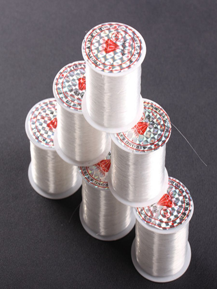 5 Rolls Clear Nylon Vissen Wire Non Stretch Kralen Koord Onzichtbare 0.2Mm-0.8Mm