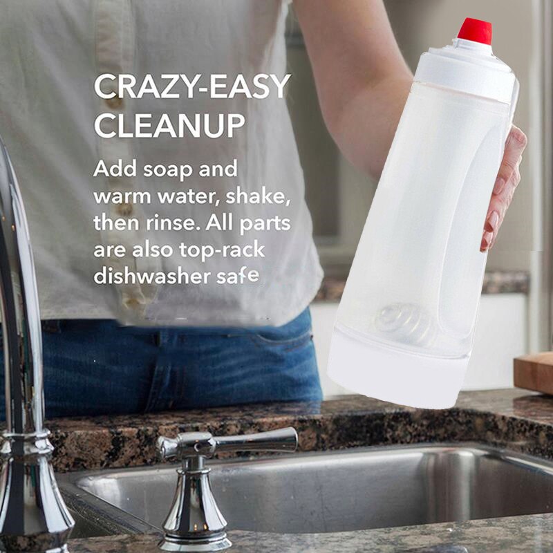 1000Ml Pannenkoek Beslag Mengen Fles Squeeze Fles Huishouden Keuken Hand Beslag Mengen Fles Pp + Silicone + 304 Roestvrij staal