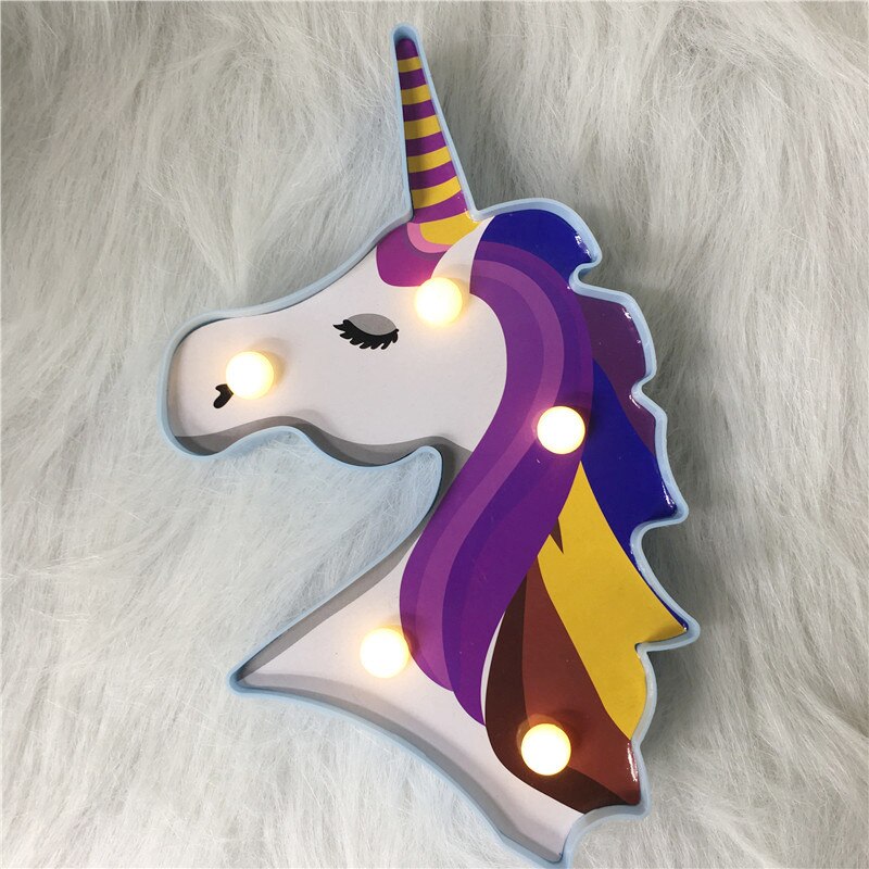 Total sød dyrestil batteri natlampe 3d alpaca enhjørning flamingo boligindretning bordlampe sengelampe belysning børn led lys: Varm hvid
