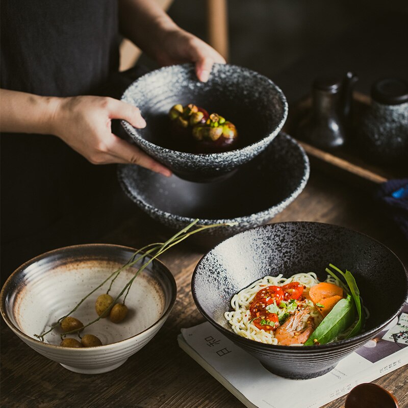 Antowall Japanse Stijl Keramische Ramen Soepkom Keuken Servies Kom Huishouden Restaurant Gearomatiseerde 8Inch Instant Noodle Kom