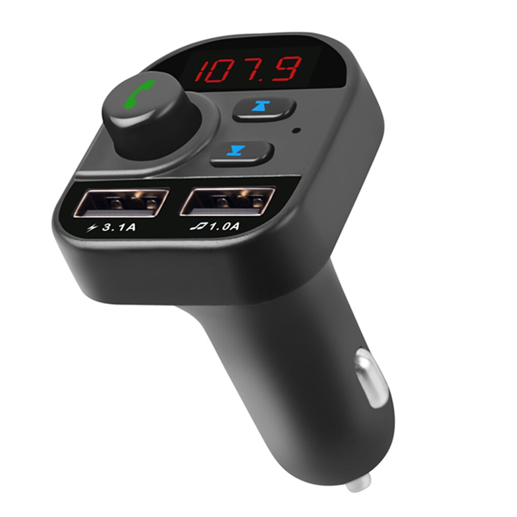 Bluetooth 5.1 FM Transmitter Stereo Radio Player USB Jack Hands Free Calling