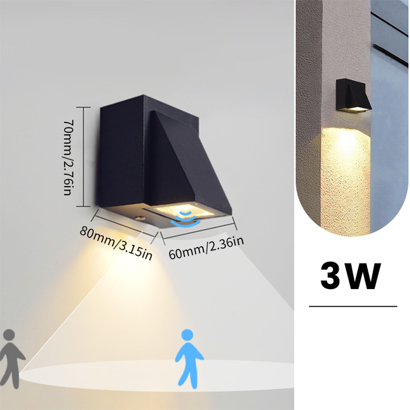LED-Wandleuchten für Höhle Innen- und Außenbereich, IP66, wasserdicht, nach oben und unten, 6 W, LED-Wandleuchte, oberflächenmontiertes LED-Licht für Höhle Garten, Veranda: Grün / 4W