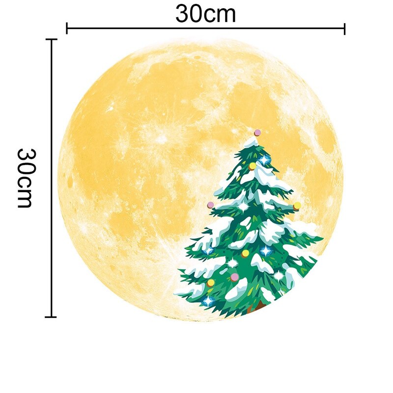 Glow in the dark muurstickers stickers kerstman kunst schattige herten festival lichtgevende maan 3d muursticker kamerdecoratie