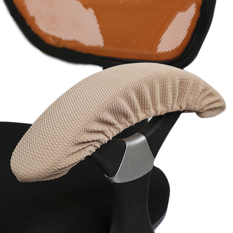 2pcs/pair Chair Armrest Cover Computer Chair Arm Protectors Couch Elastic Coffee Tub Sofa Armchair Cover Elbow Arm Rest Covering: Khaki Armrest Cover