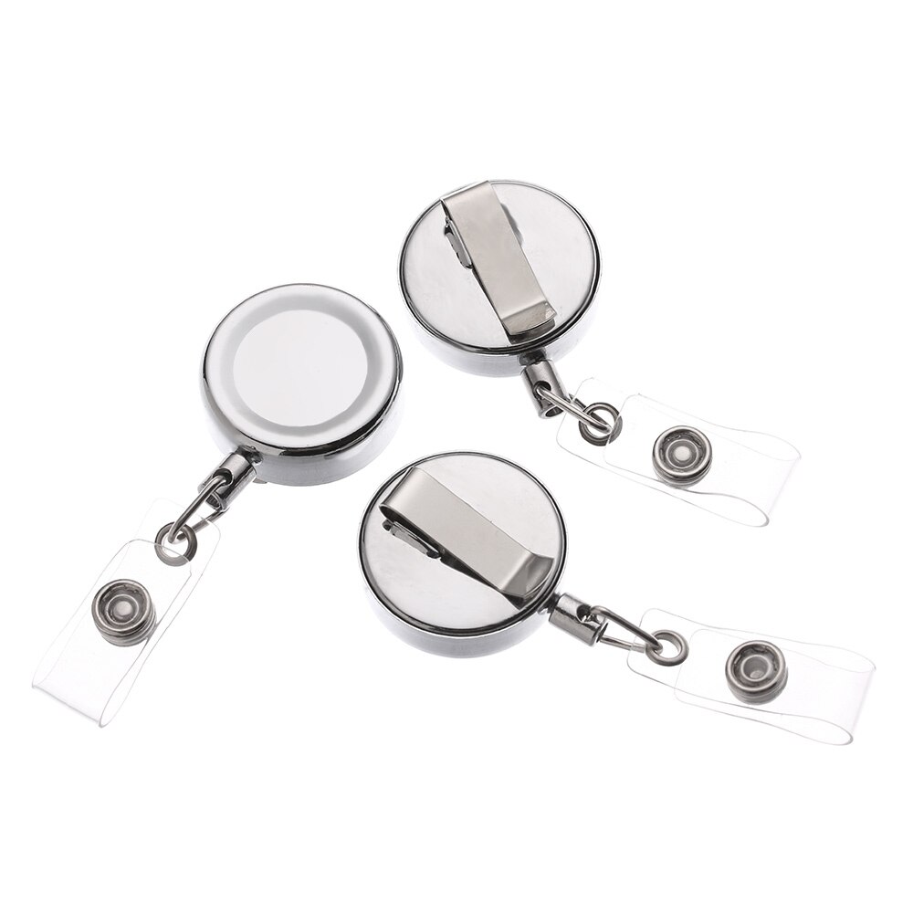 1 PC Name Card Badge Reel Metal Retractable ID Lanyards Anti-Lost Clip Door Pass Holder Work Card Keychain Office Supplies