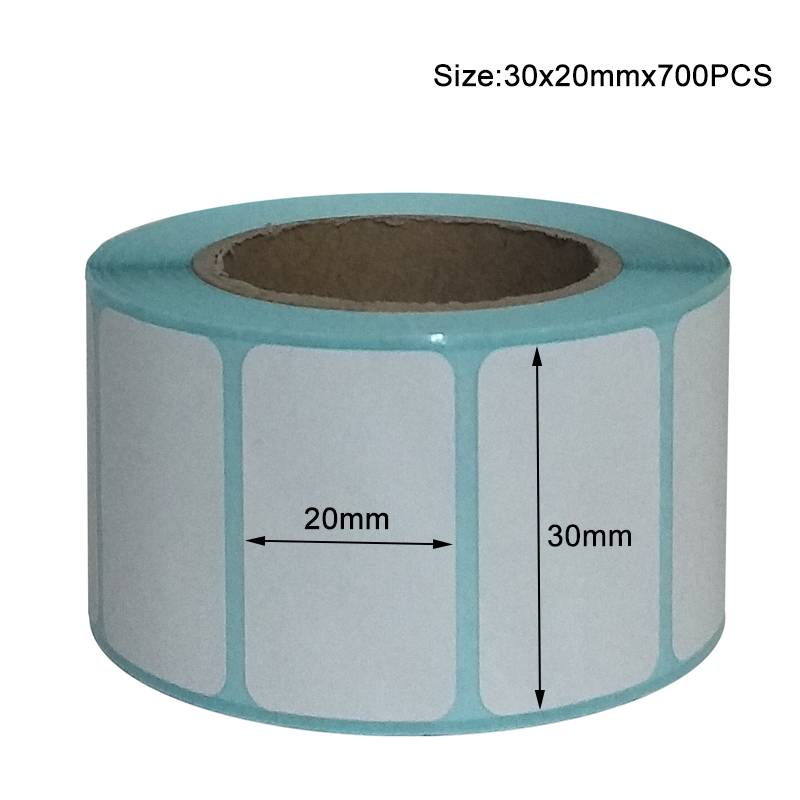 700pcs/Roll Adhesive Thermal Label Sticker Paper Supermarket Price Blank Barcode Label Direct Print Waterproof Print Supplies: 30x20mm-700pcs